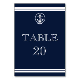 Nautical Anchor Wedding Reception Table Number