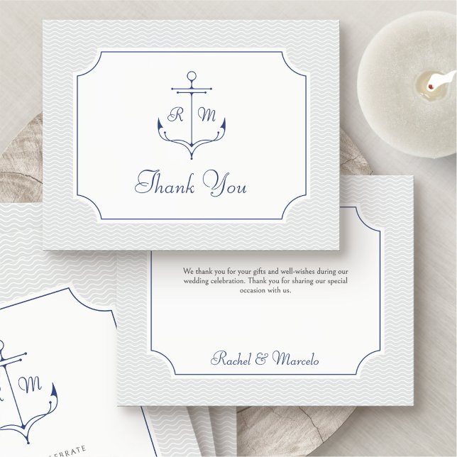 Nautical Anchor Wedding Thank You Card (Creator Uploaded)