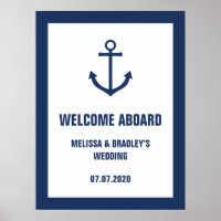 Nautical Anchor Wedding Welcome Aboard Sign