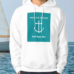 Nautical Anchor Welcome Aboard Boat Name Sailing Sweatshirt