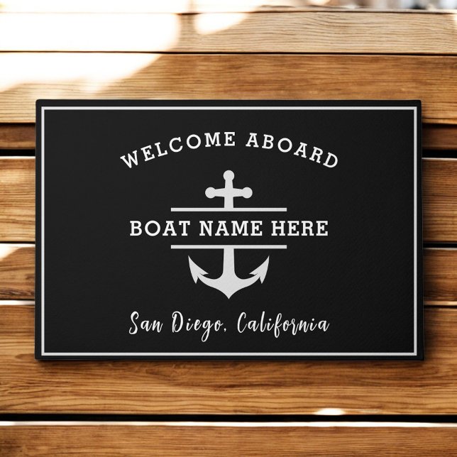 Nautical Anchor Welcome Aboard Personalized Doormat (Creator Uploaded)