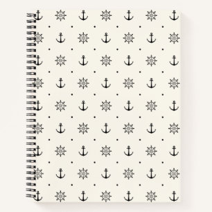 Nautical Anchor Wheel Pattern Notebook