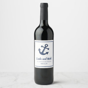 Nautical Anchor Wine Bottle Labels