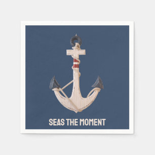 Nautical Anchor With Boat Name Napkin