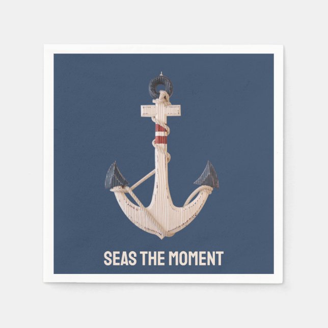 Nautical Anchor With Boat Name Napkin (Front)