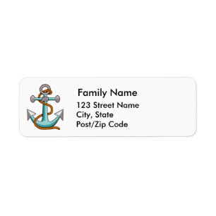 Nautical Anchor with Rope Personalized Address