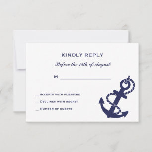 Nautical Anchor with Rope Wedding Invitation