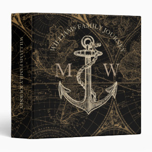 Nautical Anchor World Map Family Journey Binder