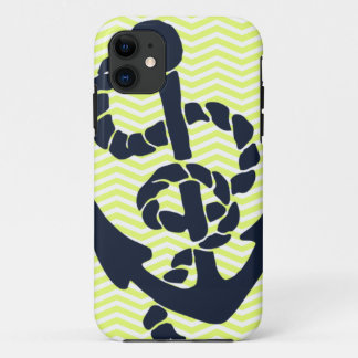 Nautical Anchor Yellow Chevron iphone 5  case