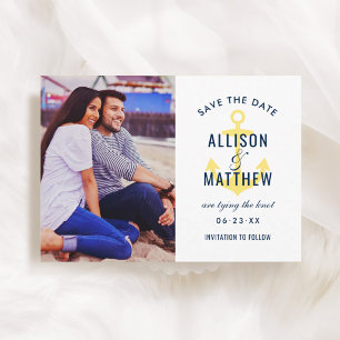Nautical Anchor Yellow Photo Wedding Save The Date