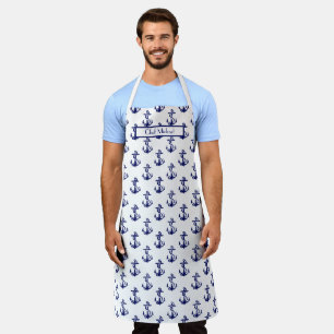 Nautical Anchors #1 DIY Colours Navy White SV Apron