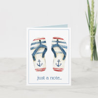 Nautical Anchors and Stripes Flip Fops