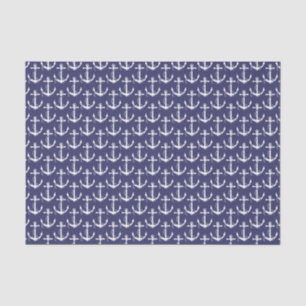 Nautical Anchors Aweigh Navy Tissue Paper