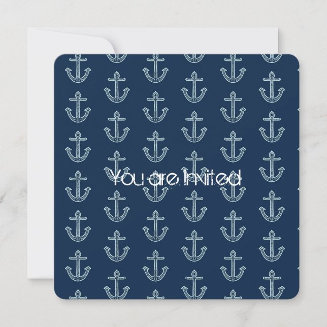 Nautical Anchors Baby Shower Invitation (Front)