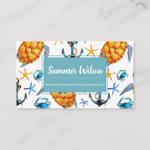 Nautical Anchors & Turtles Business Card