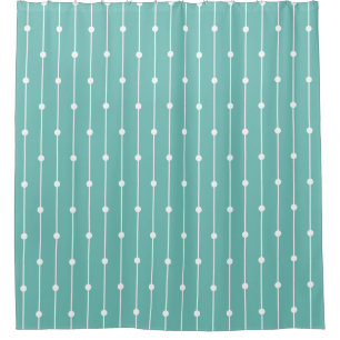 Nautical Aqua and White striped and dotted modern