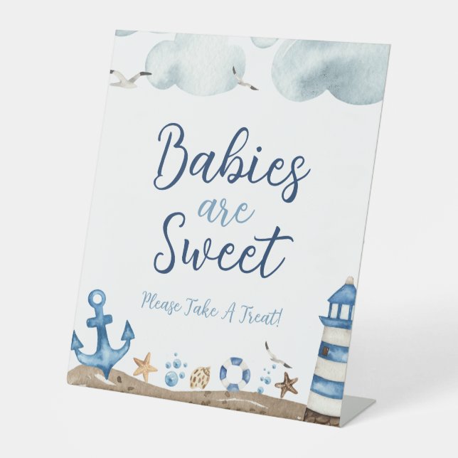 Nautical Babies are Sweet Baby Shower Sign (Front)