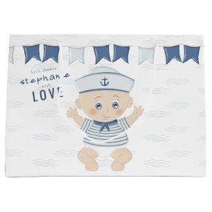 Nautical Baby Boy Baby Shower Large Gift Bag