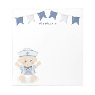 Nautical Baby Boy Baby Shower Notepad