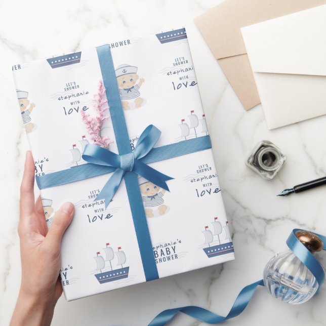 Nautical Baby Boy Baby Shower Wrapping Paper (Gifting)