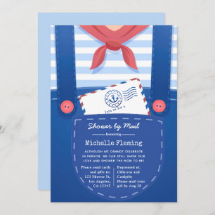 Nautical Baby Boy Shower by Mail Invitation