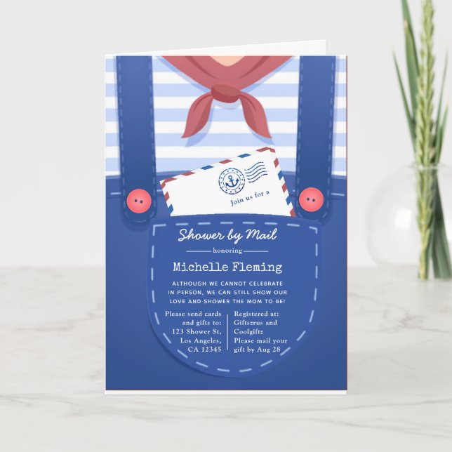 Nautical Baby Boy Shower by Mail Invitation (Front)