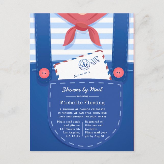 Nautical Baby Boy Shower by Mail Postcard (Front)