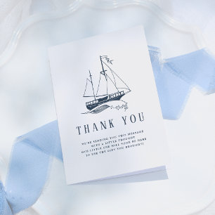 Nautical Baby Boy Shower Thank You Card
