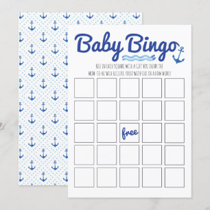 Nautical Baby Shower Bingo Invitation