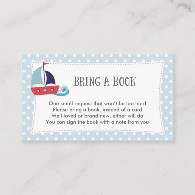 Nautical Baby Shower Book Request Card (Front)
