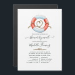 Nautical Baby Shower by Mail Magnetic Invitation<br><div class="desc">Whimsical nautical long distance baby shower by mail invitation with elegant handwriting typography.</div>