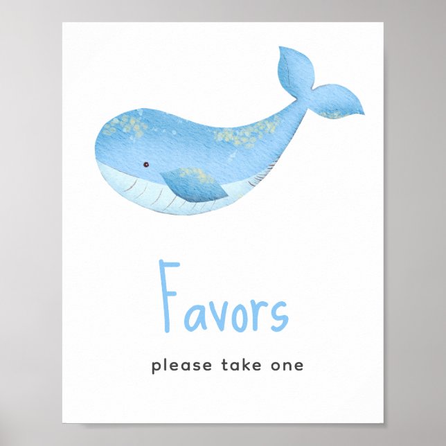 Nautical baby shower - favours, please take one poster (Front)