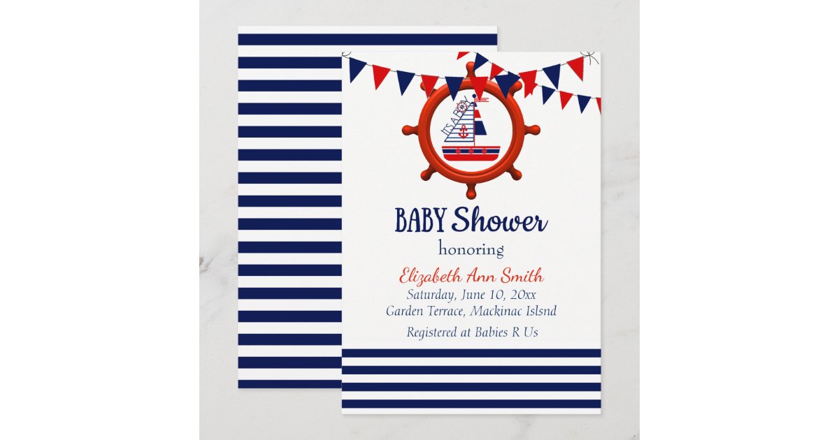 Nautical Baby Shower Invitation Zazzle