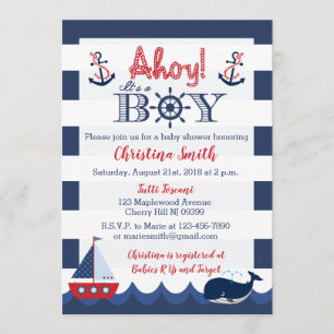 Nautical Baby Shower Invitations Boy
