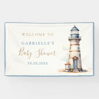 Nautical Baby Shower Lighthouse Welcome Banner