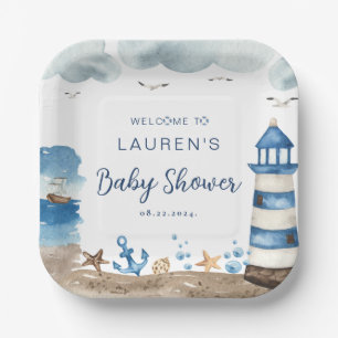 Nautical Baby Shower Paper Plates