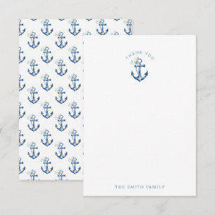 Nautical Baby Shower Thank You Card   Blue Waterco