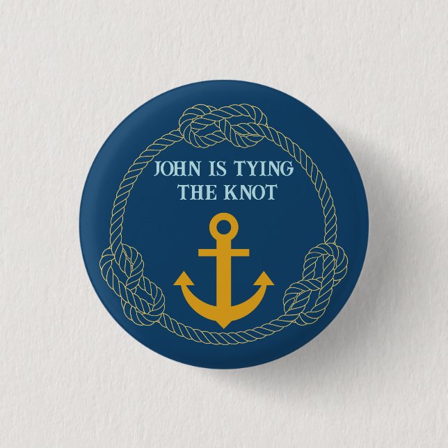  Nautical Bachelor Party 1 Inch Round Button (Front)