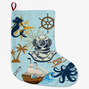 Nautical Bachelor Party Large Christmas Stocking