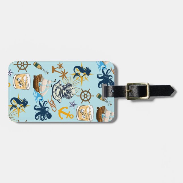  Nautical Bachelor Party Luggage Tag (Front Horizontal)