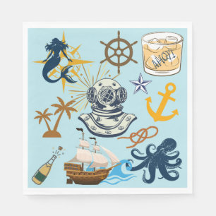   Nautical Bachelor Party Napkin