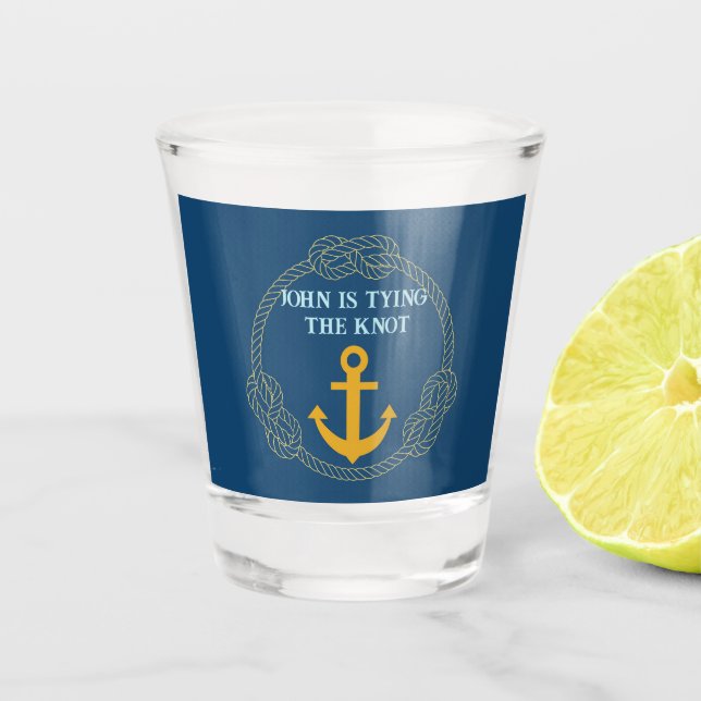 Nautical Bachelor Party Shot Glass (Front)