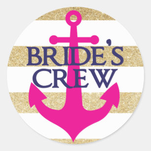 Nautical Bachelorette Sticker- Last Sail Classic Round Sticker