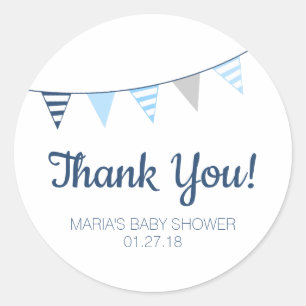Nautical Banner Favour Thank You Tag Stickers