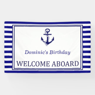Nautical Banner - Navy - Anchor