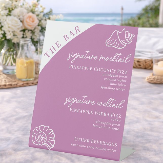 Nautical Bar Signature Drinks Menu Custom Editable Pedestal Sign (Creator Uploaded)