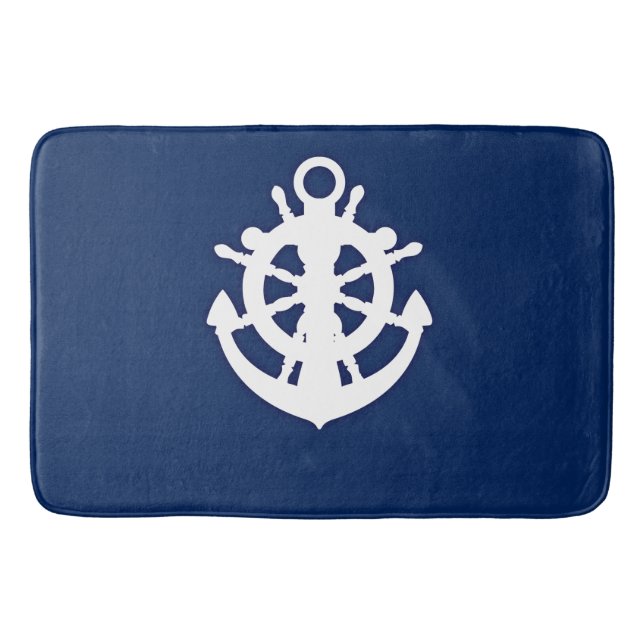 Nautical Bath Matt: Blue Mat (Front)