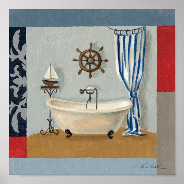 Nautical Bathroom Poster (Front)