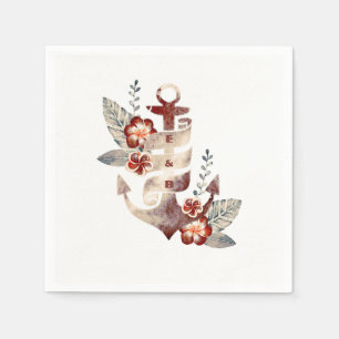 Nautical Beach Anchor Wedding Napkin