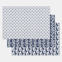 Nautical Beach Anchors Coral Shell Navy Blue White